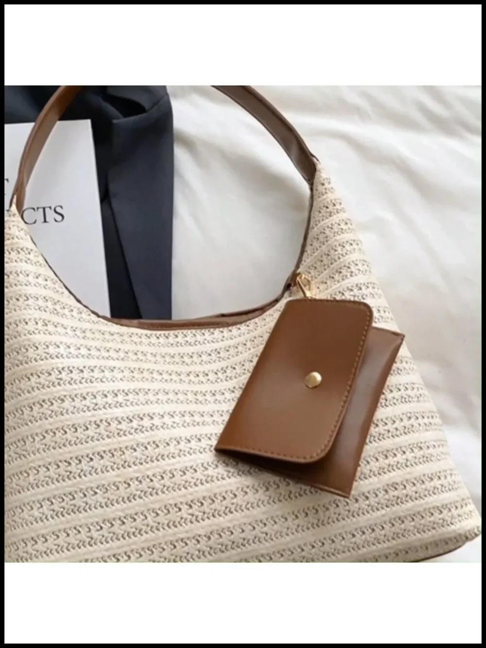 Large Straw Hobo Bag Raffia Summer Shoulder Tote Beach Vacation Slouchy Purse